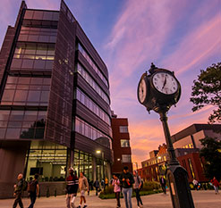 Photo of campus at sunset. Links to Beneficiary Designations